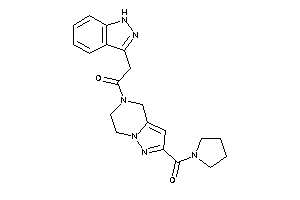 2-(1H-indazol-3-yl)-1-[2-(pyrrolidine-1-carbonyl)-6,7-dihydro-4H-pyrazolo[1,5-a]pyrazin-5-yl]ethanone