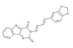 Image of 3-[3-(1,3-benzodioxol-5-yl)prop-2-enylideneamino]pyrimido[5,4-b]indole-2,4-quinone