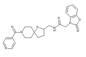 N-[(8-isonicotinoyl-4-oxa-8-azaspiro[4.5]decan-3-yl)methyl]-2-(2-keto-1,3-benzoxazol-3-yl)acetamide