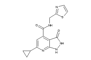 6-cyclopropyl-3-keto-N-(thiazol-2-ylmethyl)-1,2-dihydropyrazolo[3,4-b]pyridine-4-carboxamide