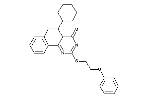 Image of 5-cyclohexyl-2-(2-phenoxyethylthio)-5,6-dihydro-4aH-benzo[h]quinazolin-4-one