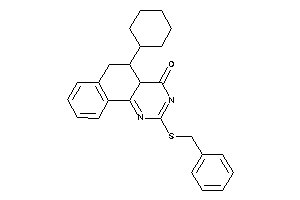 2-(benzylthio)-5-cyclohexyl-5,6-dihydro-4aH-benzo[h]quinazolin-4-one
