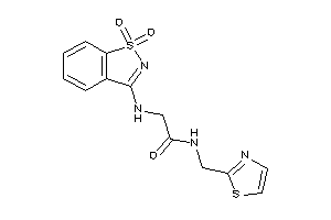Image of 2-[(1,1-diketo-1,2-benzothiazol-3-yl)amino]-N-(thiazol-2-ylmethyl)acetamide