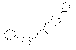 Image of 2-[(2-phenyl-2,3-dihydro-1,3,4-oxadiazol-5-yl)thio]-N-[4-(2-thienyl)thiazol-2-yl]acetamide