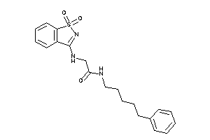 2-[(1,1-diketo-1,2-benzothiazol-3-yl)amino]-N-(5-phenylpentyl)acetamide