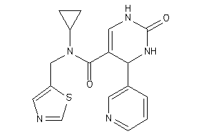 Image of N-cyclopropyl-2-keto-4-(3-pyridyl)-N-(thiazol-5-ylmethyl)-3,4-dihydro-1H-pyrimidine-5-carboxamide