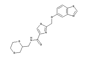 2-(1,3-benzothiazol-5-yloxymethyl)-N-(1,4-dioxan-2-ylmethyl)oxazole-4-carboxamide