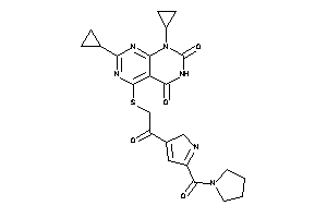 Image of 1,7-dicyclopropyl-5-[[2-keto-2-[5-(pyrrolidine-1-carbonyl)-2H-pyrrol-3-yl]ethyl]thio]pyrimido[4,5-d]pyrimidine-2,4-quinone