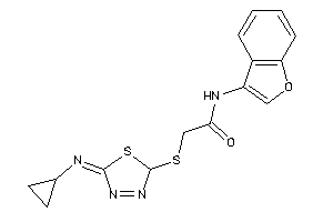 Image of N-(benzofuran-3-yl)-2-[(5-cyclopropylimino-2H-1,3,4-thiadiazol-2-yl)thio]acetamide