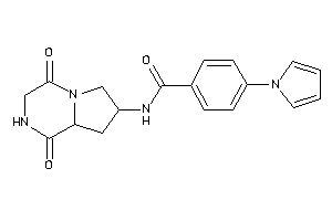 Image of N-(1,4-diketo-2,3,6,7,8,8a-hexahydropyrrolo[1,2-a]pyrazin-7-yl)-4-pyrrol-1-yl-benzamide