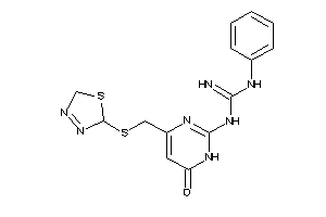 1-[4-[(2,5-dihydro-1,3,4-thiadiazol-2-ylthio)methyl]-6-keto-1H-pyrimidin-2-yl]-3-phenyl-guanidine