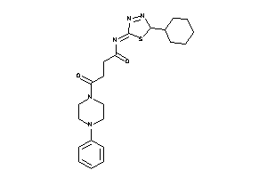 Image of N-(2-cyclohexyl-2H-1,3,4-thiadiazol-5-ylidene)-4-keto-4-(4-phenylpiperazino)butyramide