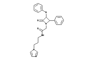 N-(3-imidazol-1-ylpropyl)-2-(2-keto-3-phenoxy-4-phenyl-azetidin-1-yl)acetamide