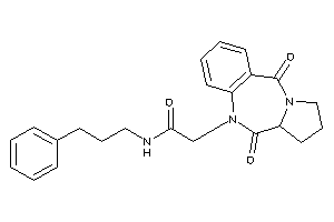 Image of 2-(6,11-diketo-6a,7,8,9-tetrahydropyrrolo[2,1-c][1,4]benzodiazepin-5-yl)-N-(3-phenylpropyl)acetamide
