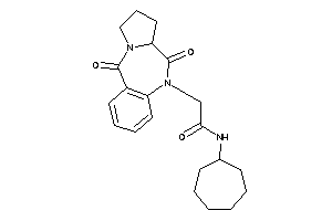 Image of N-cycloheptyl-2-(6,11-diketo-6a,7,8,9-tetrahydropyrrolo[2,1-c][1,4]benzodiazepin-5-yl)acetamide