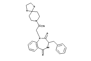 3-benzyl-1-[2-(1,4-dioxa-8-azaspiro[4.5]decan-8-yl)-2-keto-ethyl]-3,4-dihydro-1,4-benzodiazepine-2,5-quinone