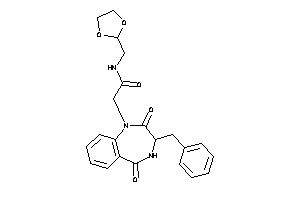 2-(3-benzyl-2,5-diketo-3,4-dihydro-1,4-benzodiazepin-1-yl)-N-(1,3-dioxolan-2-ylmethyl)acetamide