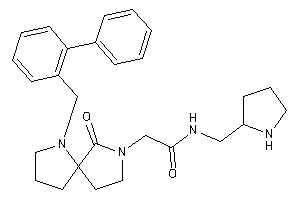 2-[4-keto-6-(2-phenylbenzyl)-3,6-diazaspiro[4.4]nonan-3-yl]-N-(pyrrolidin-2-ylmethyl)acetamide