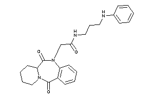 Image of N-(3-anilinopropyl)-2-(6,12-diketo-7,8,9,10-tetrahydro-6aH-pyrido[2,1-c][1,4]benzodiazepin-5-yl)acetamide