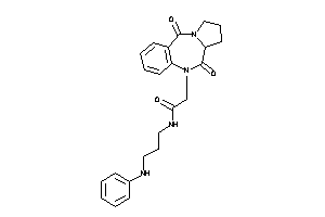 Image of N-(3-anilinopropyl)-2-(6,11-diketo-6a,7,8,9-tetrahydropyrrolo[2,1-c][1,4]benzodiazepin-5-yl)acetamide