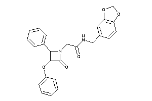 2-(2-keto-3-phenoxy-4-phenyl-azetidin-1-yl)-N-piperonyl-acetamide