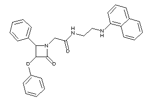 2-(2-keto-3-phenoxy-4-phenyl-azetidin-1-yl)-N-[2-(1-naphthylamino)ethyl]acetamide