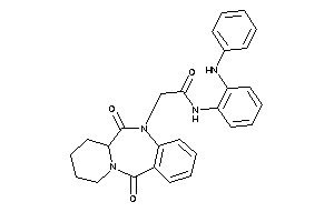Image of N-(2-anilinophenyl)-2-(6,12-diketo-7,8,9,10-tetrahydro-6aH-pyrido[2,1-c][1,4]benzodiazepin-5-yl)acetamide