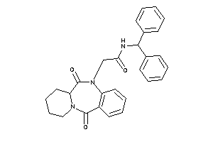 Image of N-benzhydryl-2-(6,12-diketo-7,8,9,10-tetrahydro-6aH-pyrido[2,1-c][1,4]benzodiazepin-5-yl)acetamide