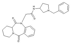 Image of N-(1-benzylpyrrolidin-3-yl)-2-(6,12-diketo-7,8,9,10-tetrahydro-6aH-pyrido[2,1-c][1,4]benzodiazepin-5-yl)acetamide