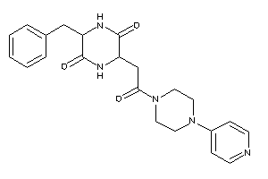 3-benzyl-6-[2-keto-2-[4-(4-pyridyl)piperazino]ethyl]piperazine-2,5-quinone