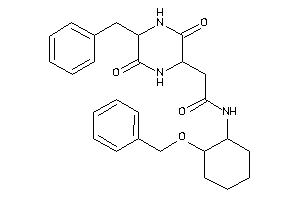 N-(2-benzoxycyclohexyl)-2-(5-benzyl-3,6-diketo-piperazin-2-yl)acetamide
