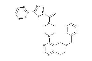 [4-(6-benzyl-7,8-dihydro-5H-pyrido[4,3-d]pyrimidin-4-yl)piperazino]-(2-pyrazin-2-ylthiazol-5-yl)methanone