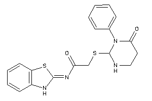 Image of N-(3H-1,3-benzothiazol-2-ylidene)-2-[(6-keto-1-phenyl-hexahydropyrimidin-2-yl)thio]acetamide