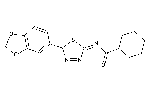 Image of N-[2-(1,3-benzodioxol-5-yl)-2H-1,3,4-thiadiazol-5-ylidene]cyclohexanecarboxamide