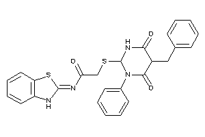 N-(3H-1,3-benzothiazol-2-ylidene)-2-[(5-benzyl-4,6-diketo-1-phenyl-hexahydropyrimidin-2-yl)thio]acetamide