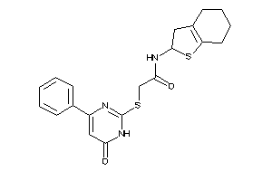Image of N-(2,3,4,5,6,7-hexahydrobenzothiophen-2-yl)-2-[(6-keto-4-phenyl-1H-pyrimidin-2-yl)thio]acetamide