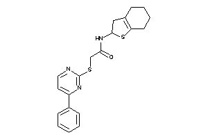 Image of N-(2,3,4,5,6,7-hexahydrobenzothiophen-2-yl)-2-[(4-phenylpyrimidin-2-yl)thio]acetamide