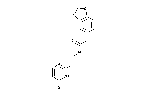 2-(1,3-benzodioxol-5-yl)-N-[2-(6-keto-1H-pyrimidin-2-yl)ethyl]acetamide