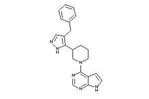 4-[3-(4-benzyl-1H-pyrazol-5-yl)piperidino]-7H-pyrrolo[2,3-d]pyrimidine