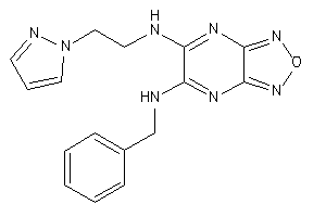 Image of Benzyl-[6-(2-pyrazol-1-ylethylamino)furazano[3,4-b]pyrazin-5-yl]amine