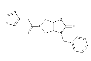 Image of 3-benzyl-5-(2-thiazol-4-ylacetyl)-3a,4,6,6a-tetrahydropyrrolo[3,4-d]oxazol-2-one