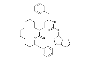Image of N-[1-benzyl-3-(2-keto-4-phenyl-3-oxa-1-azacyclotetradec-1-yl)propyl]carbamic Acid 2,3,3a,4,5,6a-hexahydrofuro[2,3-b]furan-3-yl Ester