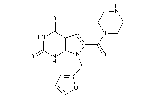 7-(2-furfuryl)-6-(piperazine-1-carbonyl)-1H-pyrrolo[2,3-d]pyrimidine-2,4-quinone