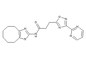 N-(4,5,6,7,8,9-hexahydrocycloocta[d]thiazol-2-yl)-3-[3-(2-pyrimidyl)-1,2,4-oxadiazol-5-yl]propionamide