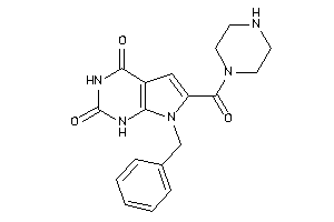 7-benzyl-6-(piperazine-1-carbonyl)-1H-pyrrolo[2,3-d]pyrimidine-2,4-quinone