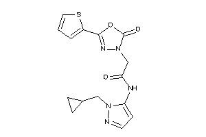 N-[2-(cyclopropylmethyl)pyrazol-3-yl]-2-[2-keto-5-(2-thienyl)-1,3,4-oxadiazol-3-yl]acetamide