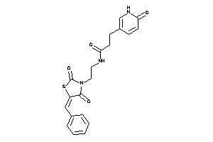 N-[2-(5-benzal-2,4-diketo-thiazolidin-3-yl)ethyl]-3-(6-keto-1H-pyridin-3-yl)propionamide