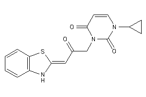 3-[3-(3H-1,3-benzothiazol-2-ylidene)-2-keto-propyl]-1-cyclopropyl-pyrimidine-2,4-quinone