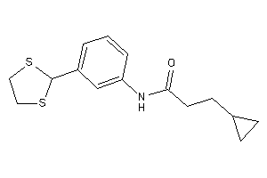 3-cyclopropyl-N-[3-(1,3-dithiolan-2-yl)phenyl]propionamide