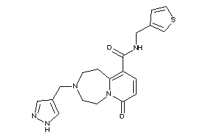 Image of 7-keto-3-(1H-pyrazol-4-ylmethyl)-N-(3-thenyl)-1,2,4,5-tetrahydropyrido[2,1-g][1,4]diazepine-10-carboxamide